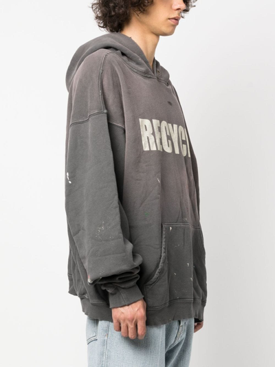 Shop Gallery Dept. Distressed-finish Cotton Hoodie In Grey