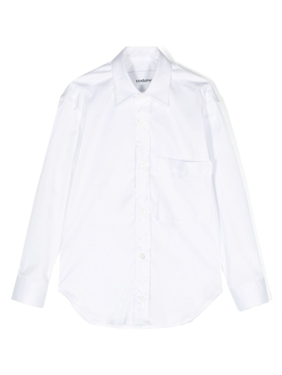 Shop Costumein Patch-pocket Cotton Shirt In White