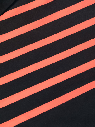 Shop Cynthia Rowley Stripe-print Cropped Rashguard In Black