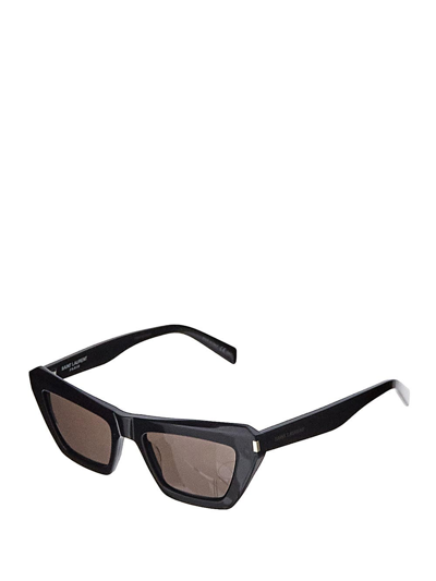 Shop Saint Laurent Structured Sunglasses