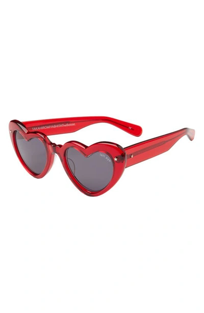 Shop Takahiromiyashita The Soloist Lolita Heart Shape Sunglasses In Red