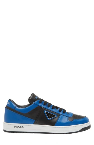 Shop Prada Downtown Logo Low Top Sneaker In Nero/ Cobalto