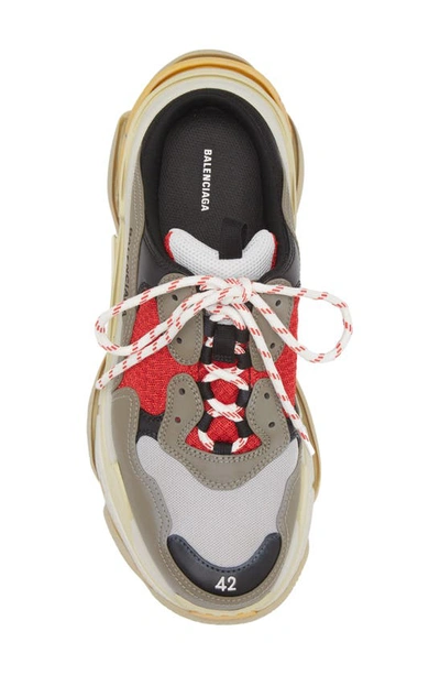 Shop Balenciaga Triple S Sneaker Mule In Grey/ Red