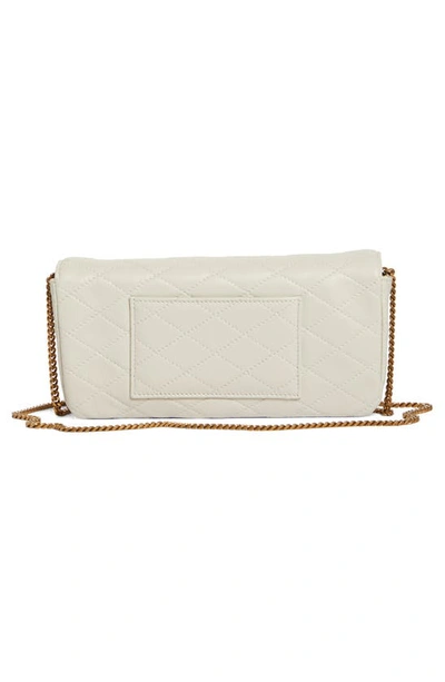 Shop Saint Laurent Gaby Quilted Leather Crossbody Phone Pouch In Blanc Vintage
