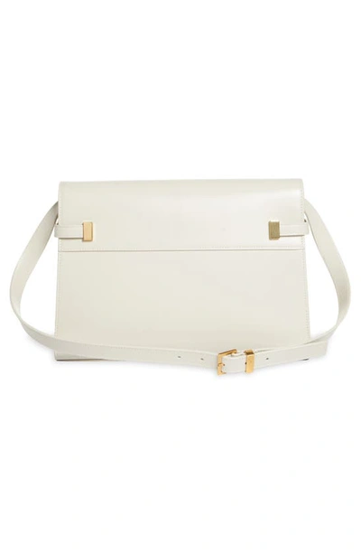 Shop Saint Laurent Medium Manhattan Shoulder Tote In Blanc Vintage