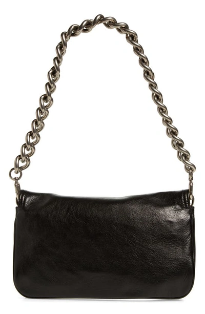 Shop Balenciaga Bb Soft Flap Leather Shoulder Bag In Black