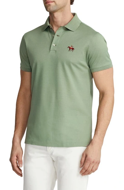 white polo shirt with purple horse