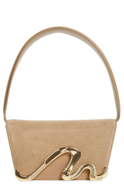 Shop Cult Gaia Livi Leather Shoulder Bag In Sand Dollar