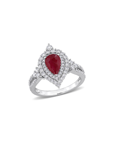 Shop Rina Limor 14k 2.07 Ct. Tw. Diamond & Ruby Halo Ring