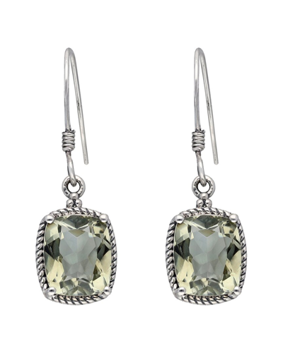 Tiramisu Silver 5.64 Ct. Tw. Green Amethyst Earrings