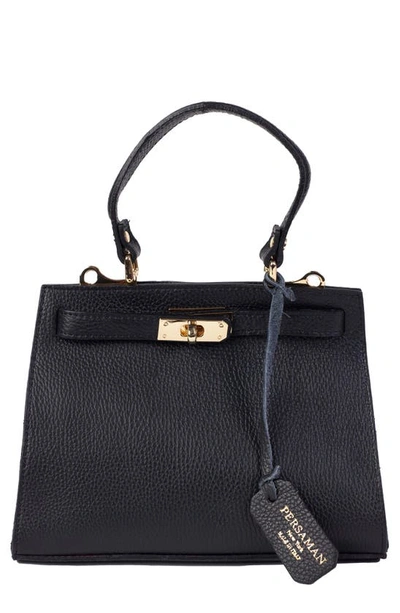 Shop Persaman New York Grained Top-handle Bag In Black