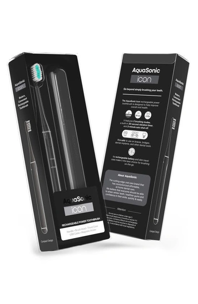 Aquasonic Icon Rechargeable Power Toothbrush In Black