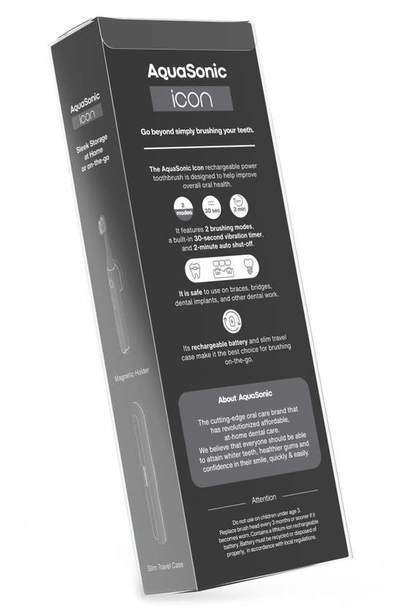 Aquasonic Icon Rechargeable Power Toothbrush In Black
