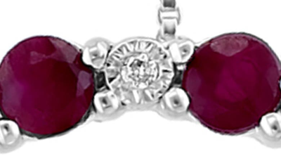 Effy Sterling Silver Emerald Diamond Open Circle Pendant Necklace In Silver