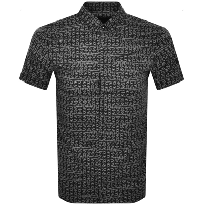 Shop Armani Exchange Short Sleeve Shirt Black