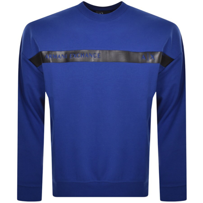 Shop Armani Exchange Logo Print Sweatshirt Blue