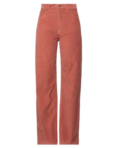 Shop Haikure Woman Pants Rust Size 30 Cotton, Elastane In Red