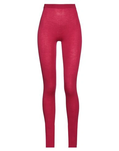 Shop Dsquared2 Woman Leggings Fuchsia Size Xs Virgin Wool In Pink