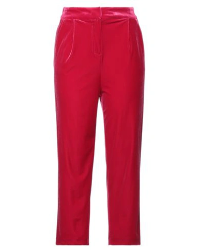 Soallure Woman Pants Fuchsia Size 10 Polyester, Elastane In Pink