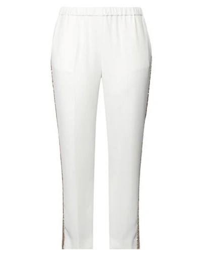 Shop Blue Les Copains Woman Pants White Size 10 Polyester, Elastane