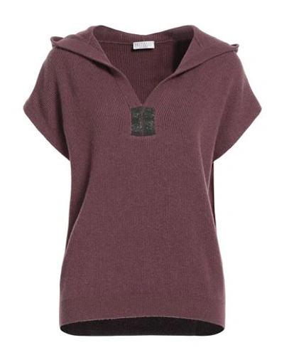 Shop Brunello Cucinelli Woman Sweater Deep Purple Size M Cashmere, Ecobrass