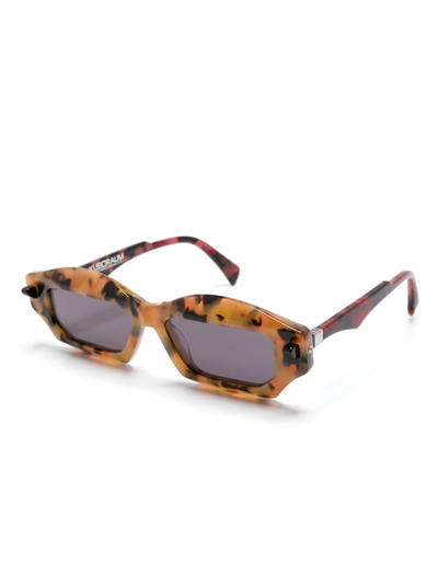 Shop Kuboraum Q6 Geometric-frame Sunglasses In Brown
