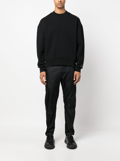 Shop Ami Alexandre Mattiussi Logo-patch Long-sleeved Sweatshirt In Black