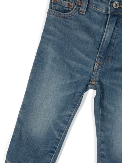 Shop Ralph Lauren Whiskering-effect High-rise Slim-fit Jeans In Blue