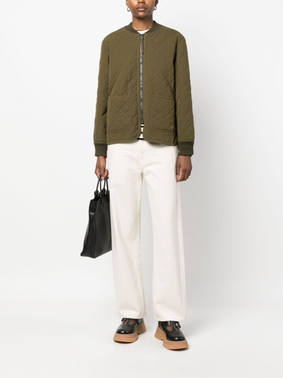 Shop Apc Elea Quilted Jacket In Green