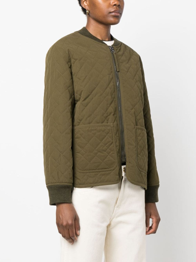 Shop Apc Elea Quilted Jacket In Green