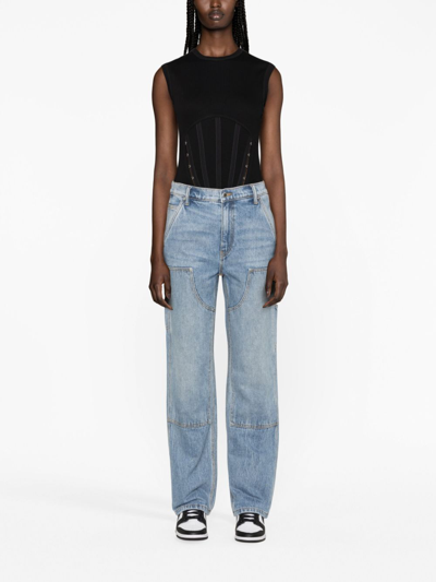 Alexander Wang Ez Mid-rise Straight Leg Jean In Denim In Blue