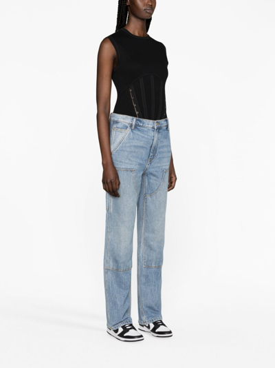Alexander Wang Ez Mid-rise Straight Leg Jean In Denim In Blue