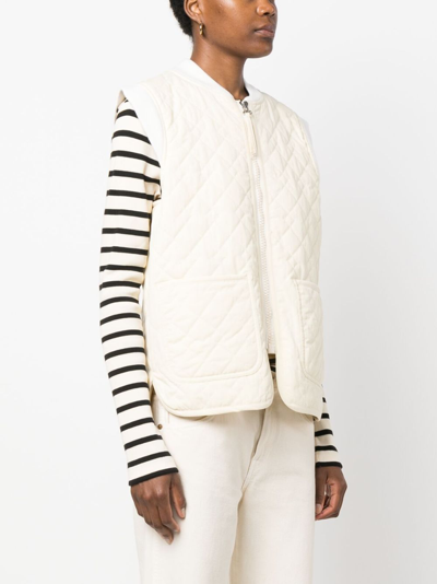 Shop Apc Elea Quilted Gilet In Neutrals