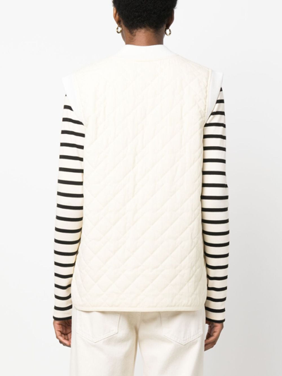 Shop Apc Elea Quilted Gilet In Neutrals