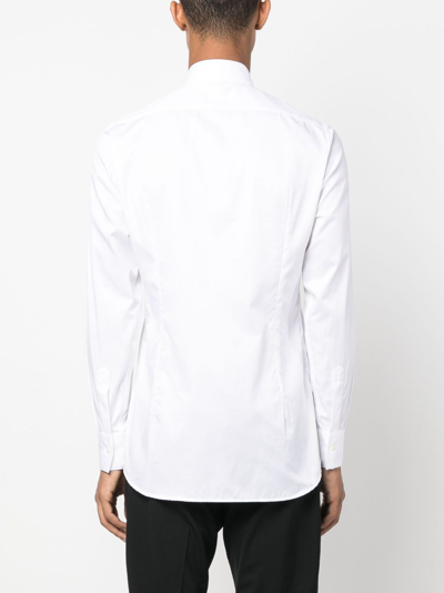 Shop D4.0 Slim-cut Cotton Shirt In White