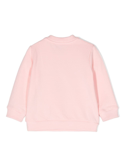 Shop Moschino Logo-print Long-sleeve Sweatshirt In Pink