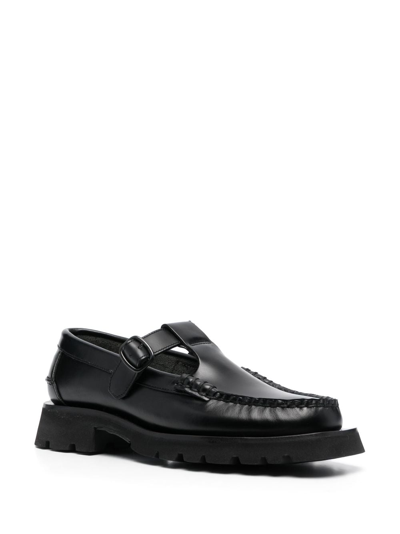 Shop Hereu Alber T-bar Leather Loafers In Black