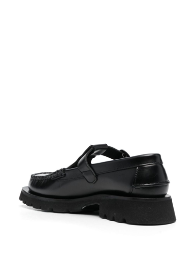 Shop Hereu Alber T-bar Leather Loafers In Black