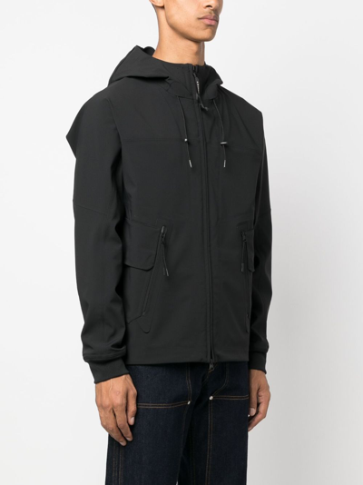 Shop C.p. Company Hooded Zip-fastening Jacket In Black