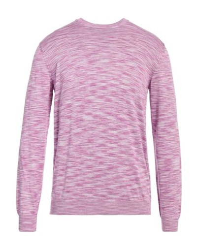 Shop Drumohr Man Sweater Mauve Size 42 Cotton In Purple