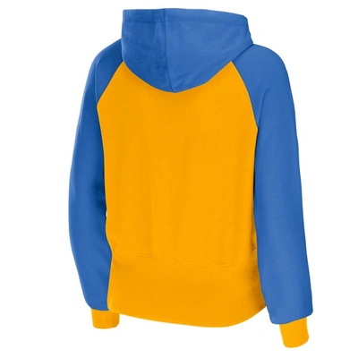 Shop Wear By Erin Andrews Gold Los Angeles Chargers Colorblock Lightweight Full-zip Hoodie In Navy