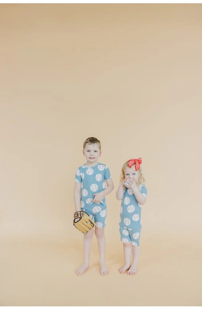 Shop Copper Pearl Slugger Fitted Two-piece Short Pajamas In Blue