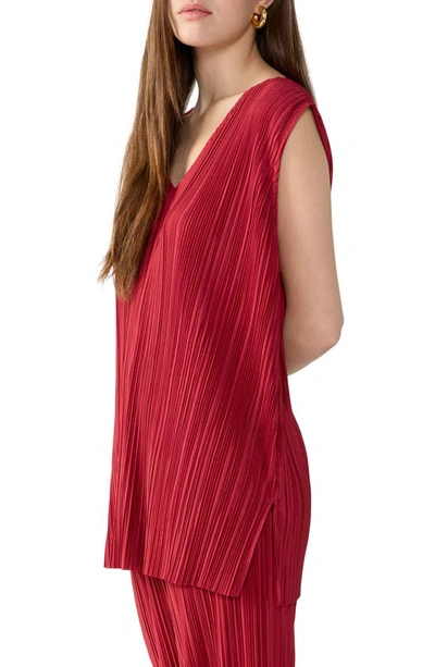 Sanctuary Plissé Culottes In Red Dahlia