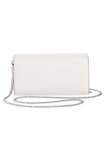 Shop Christian Louboutin By My Side Leather Wallet On A Chain In Leche/ Leche