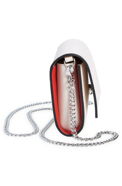 Shop Christian Louboutin By My Side Leather Wallet On A Chain In Leche/ Leche