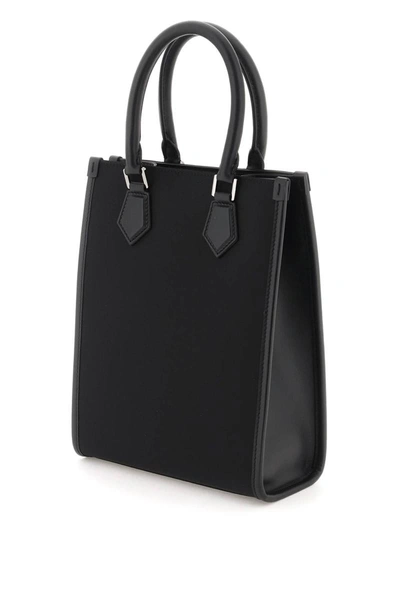 Shop Dolce & Gabbana Small Nylon Tote Bag With Logo In Black