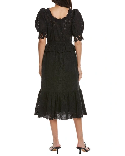 Shop Ulla Johnson Eyelet Midi Dress In Black