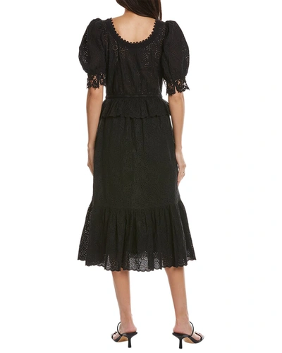 Ulla Johnson Eyelet Midi Dress In Black