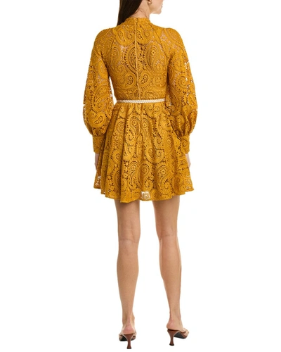 Shop Zimmermann Anneke Lace Mini Dress In Yellow