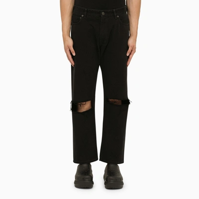 Shop Balenciaga | Black Cropped Jeans With Wear
